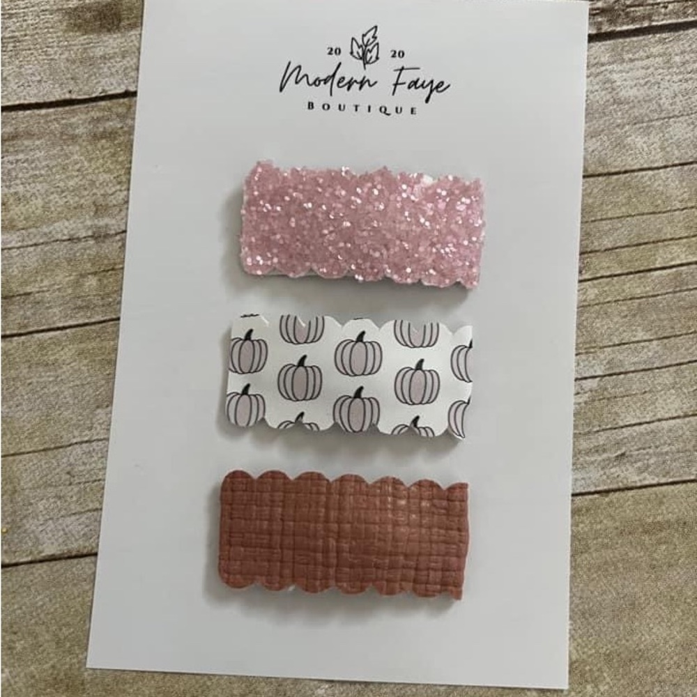 Pretty In Pink Pumpkin Snap Clip Set